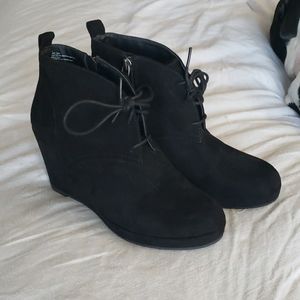Black Wedge Ankle Boots